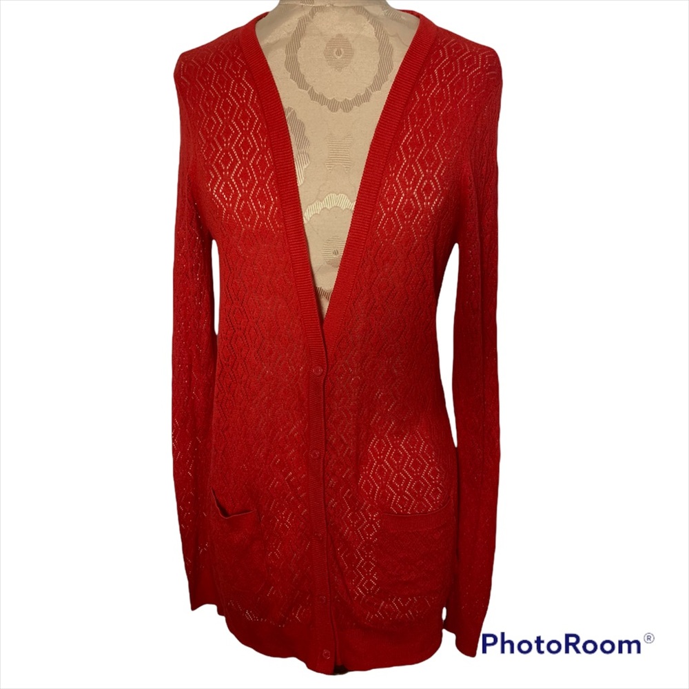 Jason Wu Red Sweater Cardigan NWT Small - Picture 3 of 6